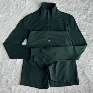 Lululemon Define Cropped Jacket Align Shorts LEGACY GREEN Size 2/4